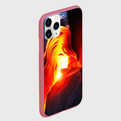 Чехол iPhone 11 Pro матовый Абстракция разлом, цвет: 3D-малиновый — фото 2