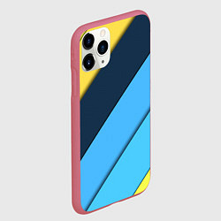 Чехол iPhone 11 Pro матовый Линии геометрия, цвет: 3D-малиновый — фото 2