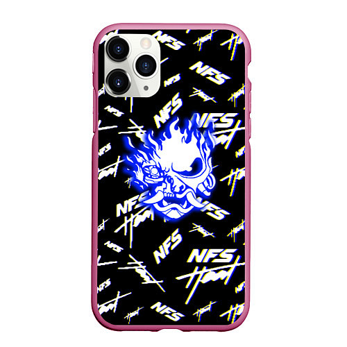 Чехол iPhone 11 Pro матовый NFS samurai logo / 3D-Малиновый – фото 1