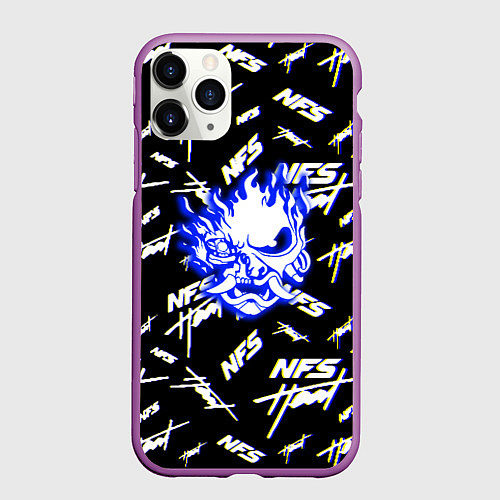 Чехол iPhone 11 Pro матовый NFS samurai logo / 3D-Фиолетовый – фото 1