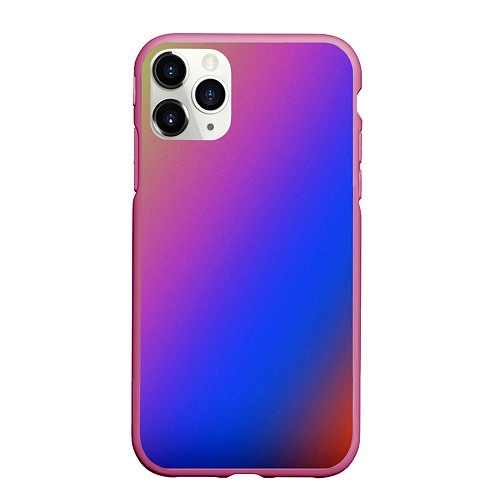 Чехол iPhone 11 Pro матовый Градиент полосы / 3D-Малиновый – фото 1