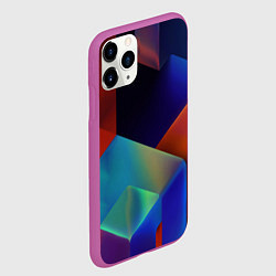 Чехол iPhone 11 Pro матовый Геометрия мозаика, цвет: 3D-фиолетовый — фото 2