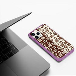 Чехол iPhone 11 Pro матовый Japan pattern, цвет: 3D-фиолетовый — фото 2