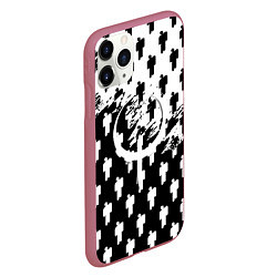 Чехол iPhone 11 Pro матовый Quake pattern men, цвет: 3D-малиновый — фото 2