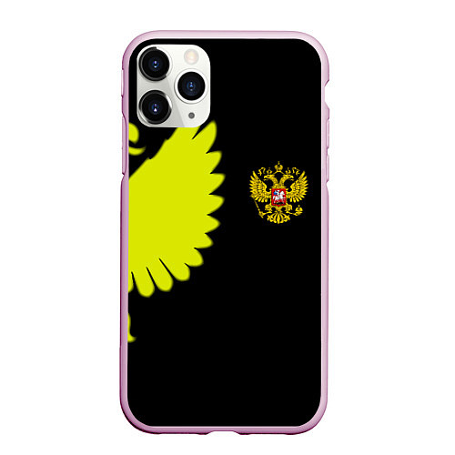 Чехол iPhone 11 Pro матовый Герб РФ орёл / 3D-Розовый – фото 1