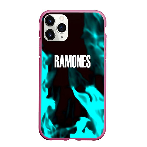 Чехол iPhone 11 Pro матовый Ramones fire rose / 3D-Малиновый – фото 1