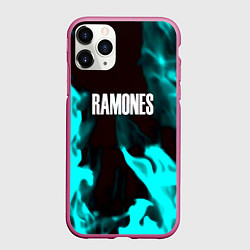 Чехол iPhone 11 Pro матовый Ramones fire rose, цвет: 3D-малиновый