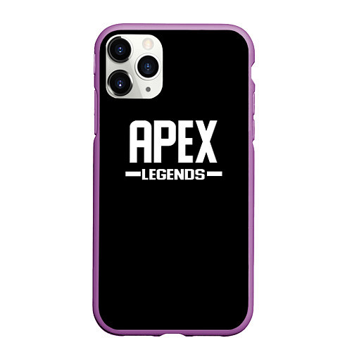 Чехол iPhone 11 Pro матовый Apex legends logo white / 3D-Фиолетовый – фото 1