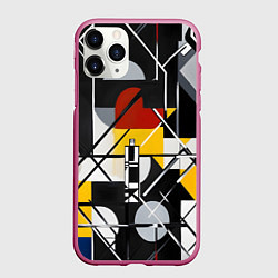 Чехол iPhone 11 Pro матовый Конструктивизм абстракция, цвет: 3D-малиновый