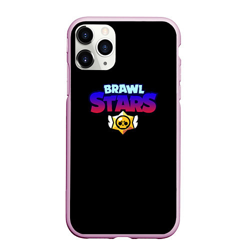 Чехол iPhone 11 Pro матовый Brawl stars neon logo / 3D-Розовый – фото 1