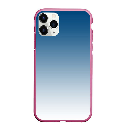 Чехол iPhone 11 Pro матовый Бирюзовый градиент текстура / 3D-Малиновый – фото 1