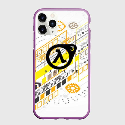 Чехол iPhone 11 Pro матовый Half life 3 механика / 3D-Фиолетовый – фото 1