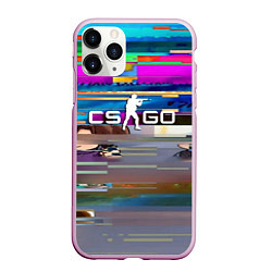 Чехол iPhone 11 Pro матовый CSGO текстура скин, цвет: 3D-розовый