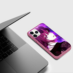 Чехол iPhone 11 Pro матовый Honkai Star Rail Kafka violet light, цвет: 3D-малиновый — фото 2