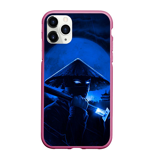 Чехол iPhone 11 Pro матовый The coolness of a samurai / 3D-Малиновый – фото 1