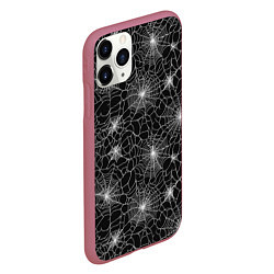 Чехол iPhone 11 Pro матовый Паутина - паттерн, цвет: 3D-малиновый — фото 2