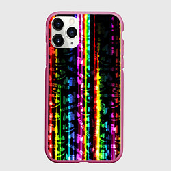 Чехол iPhone 11 Pro матовый Marshmello градиент, цвет: 3D-малиновый