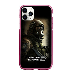 Чехол iPhone 11 Pro матовый Counter strike 2 спецназ, цвет: 3D-малиновый