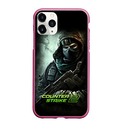 Чехол iPhone 11 Pro матовый Counter strike 2 спецназ, цвет: 3D-малиновый