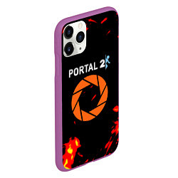 Чехол iPhone 11 Pro матовый Portal огненная лава, цвет: 3D-фиолетовый — фото 2