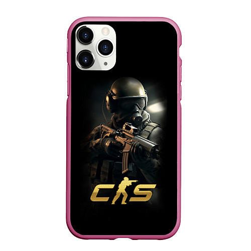 Чехол iPhone 11 Pro матовый CS counter terrorist / 3D-Малиновый – фото 1