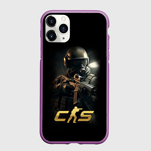 Чехол iPhone 11 Pro матовый CS counter terrorist / 3D-Фиолетовый – фото 1