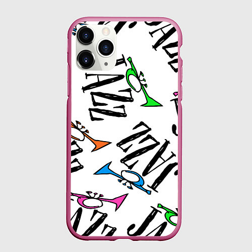 Чехол iPhone 11 Pro матовый Just jazz in color / 3D-Малиновый – фото 1