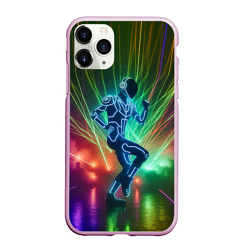 Чехол iPhone 11 Pro матовый Neon cyber dance - ai art fantasy / 3D-Розовый – фото 1