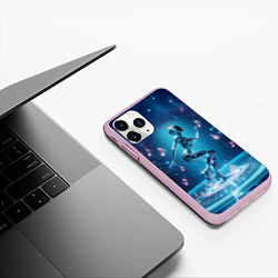 Чехол iPhone 11 Pro матовый Cyber robot girl - ai art fantasy, цвет: 3D-розовый — фото 2