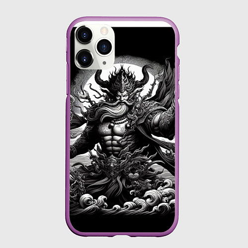 Чехол iPhone 11 Pro матовый Воин из легенд / 3D-Фиолетовый – фото 1