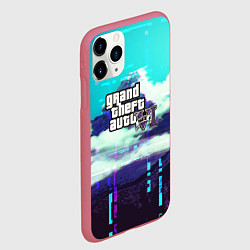 Чехол iPhone 11 Pro матовый GTA6 glitch pattern, цвет: 3D-малиновый — фото 2