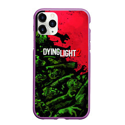 Чехол iPhone 11 Pro матовый Dying Light 2 zombie, цвет: 3D-фиолетовый