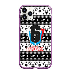 Чехол iPhone 11 Pro матовый Rainbow six winter pattern, цвет: 3D-фиолетовый