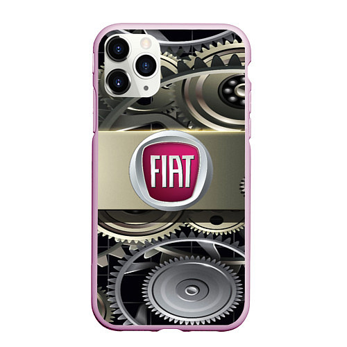 Чехол iPhone 11 Pro матовый FIAT logo motors / 3D-Розовый – фото 1