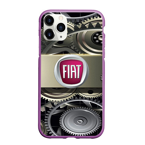 Чехол iPhone 11 Pro матовый FIAT logo motors / 3D-Фиолетовый – фото 1