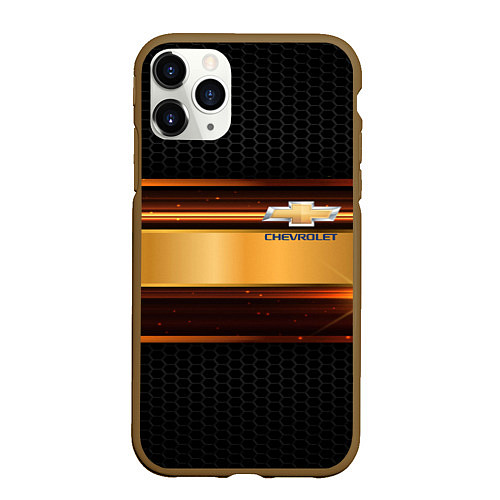 Чехол iPhone 11 Pro матовый Chevrolet auto abstract / 3D-Коричневый – фото 1