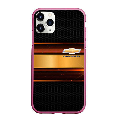 Чехол iPhone 11 Pro матовый Chevrolet auto abstract / 3D-Малиновый – фото 1