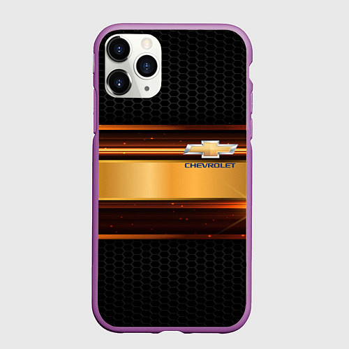 Чехол iPhone 11 Pro матовый Chevrolet auto abstract / 3D-Фиолетовый – фото 1