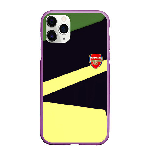 Чехол iPhone 11 Pro матовый Arsenal geometry / 3D-Фиолетовый – фото 1