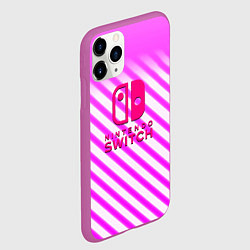 Чехол iPhone 11 Pro матовый Nintendo pink line, цвет: 3D-фиолетовый — фото 2