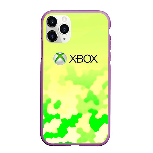 Чехол iPhone 11 Pro матовый Xbox camo / 3D-Фиолетовый – фото 1