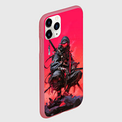 Чехол iPhone 11 Pro матовый Ниндзя в стиле киберпанк, цвет: 3D-малиновый — фото 2