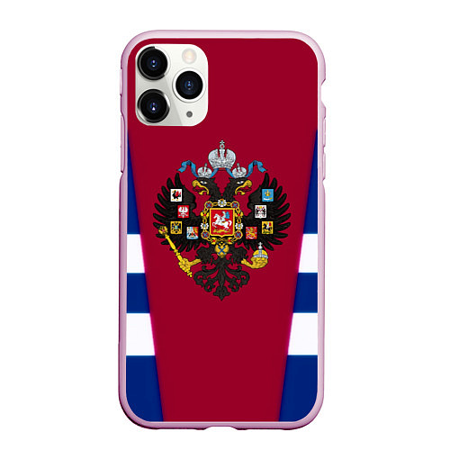 Чехол iPhone 11 Pro матовый Российская империя геометрия / 3D-Розовый – фото 1