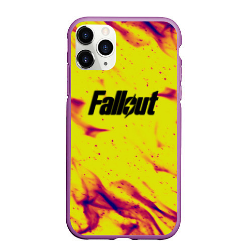 Чехол iPhone 11 Pro матовый Fallout fire steel / 3D-Фиолетовый – фото 1