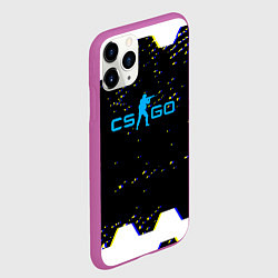 Чехол iPhone 11 Pro матовый CS соты абстракция, цвет: 3D-фиолетовый — фото 2