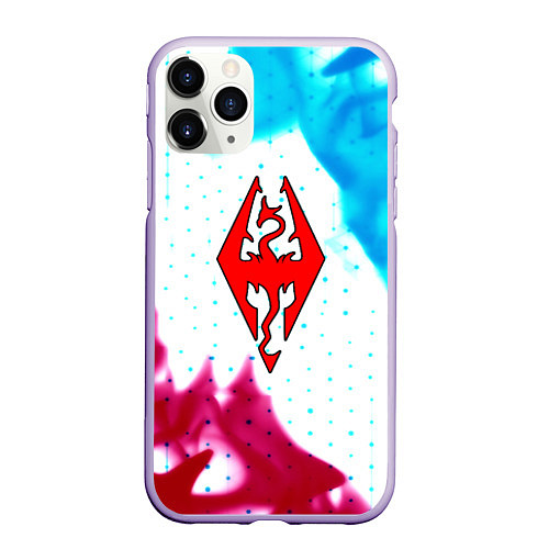 Чехол iPhone 11 Pro матовый The Elder Scrolls flame / 3D-Светло-сиреневый – фото 1