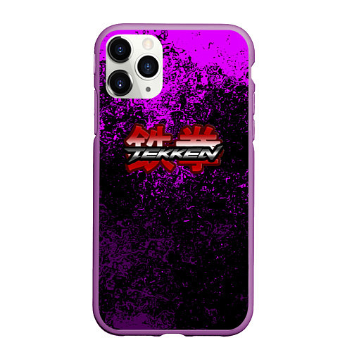 Чехол iPhone 11 Pro матовый Tekken брызги красок / 3D-Фиолетовый – фото 1