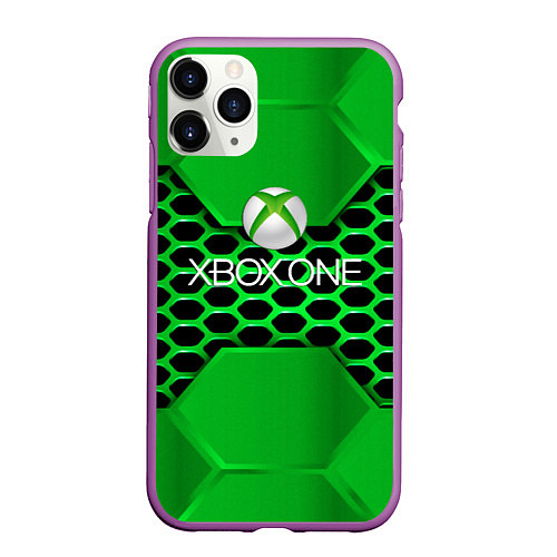 Чехол iPhone 11 Pro матовый Xbox metal game / 3D-Фиолетовый – фото 1