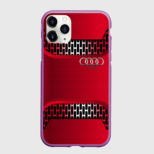 Чехол iPhone 11 Pro матовый Audi metal steel / 3D-Фиолетовый – фото 1