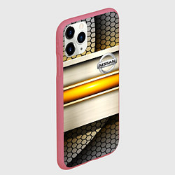 Чехол iPhone 11 Pro матовый Nissan sport avto metal, цвет: 3D-малиновый — фото 2